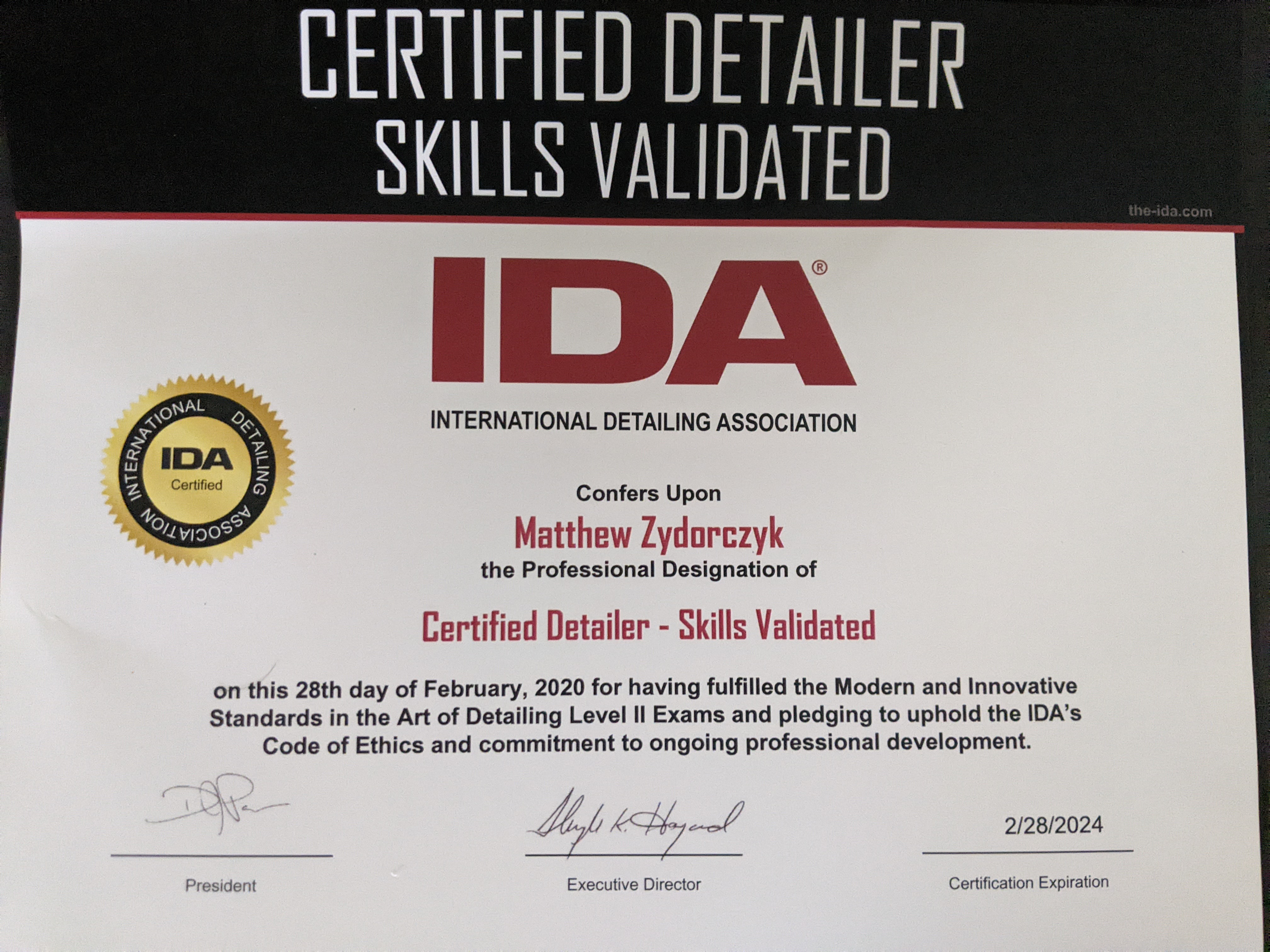 international detailing association certification